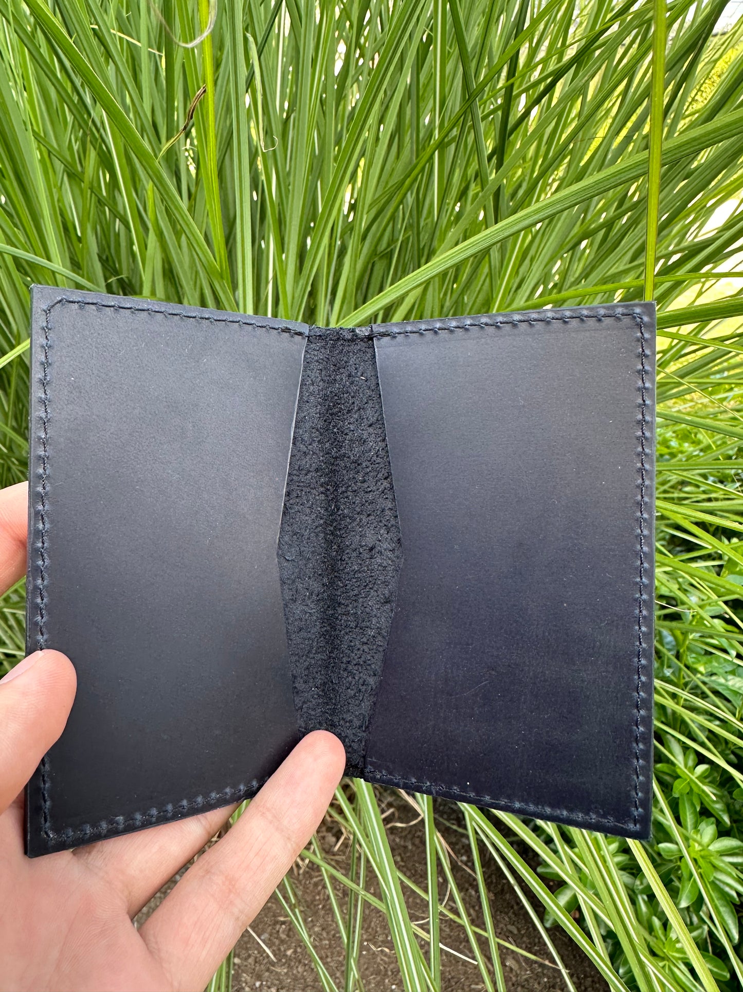 The Classic Card Case- Italian Latigo leather "Midnight Navy"