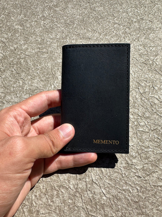 The Classic Card Case- Italian Semi-Matte Calfskin "Vintage Black"