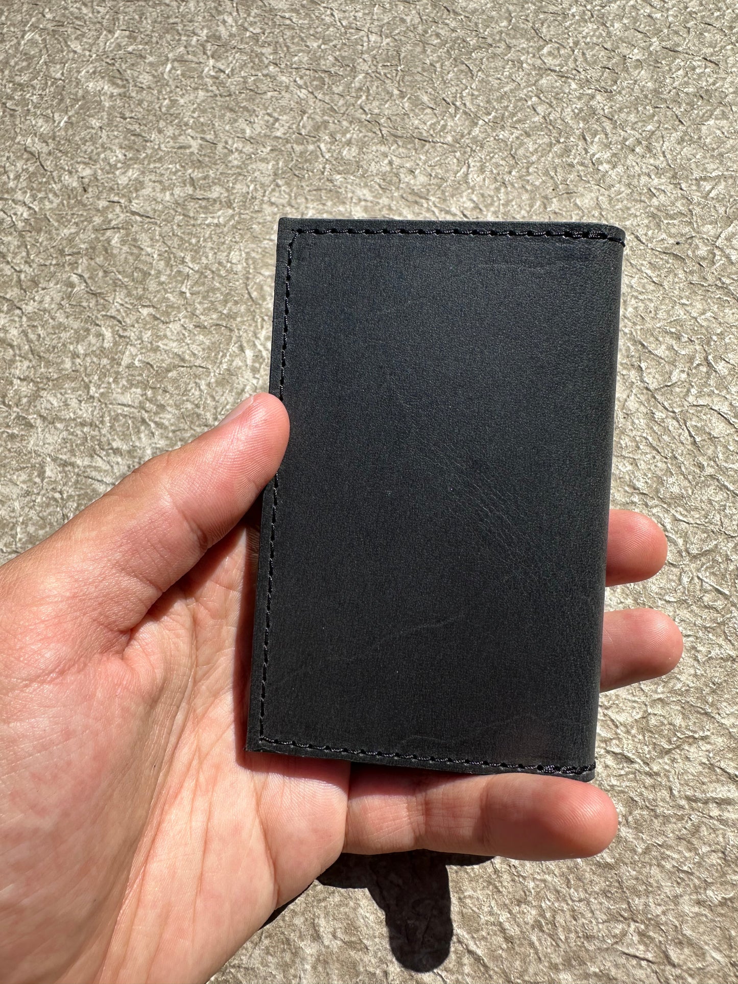 The Classic Card Case- Italian Semi-Matte Calfskin "Vintage Black"
