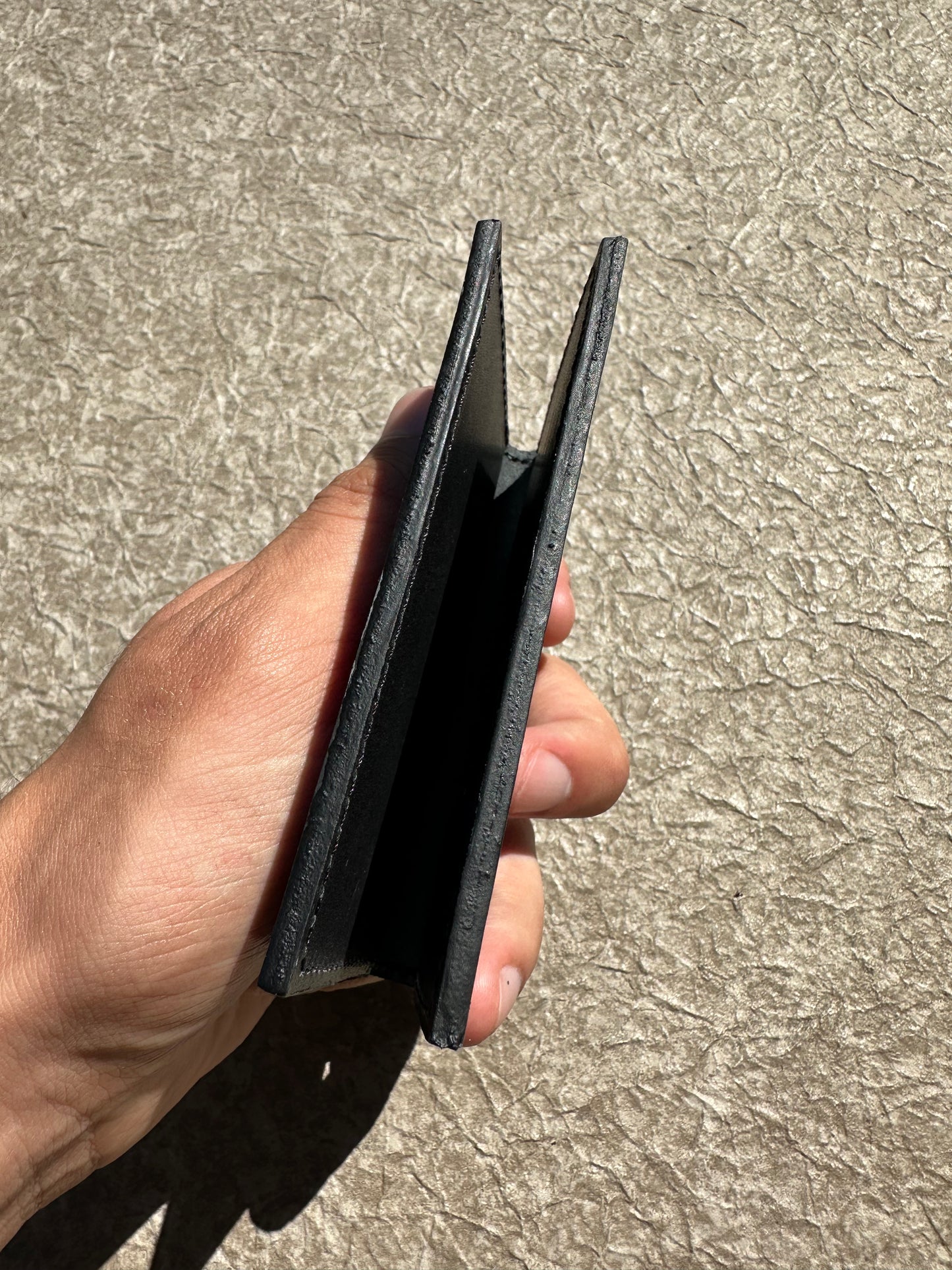 The Classic Card Case- Italian Semi-Matte Calfskin "Vintage Black"