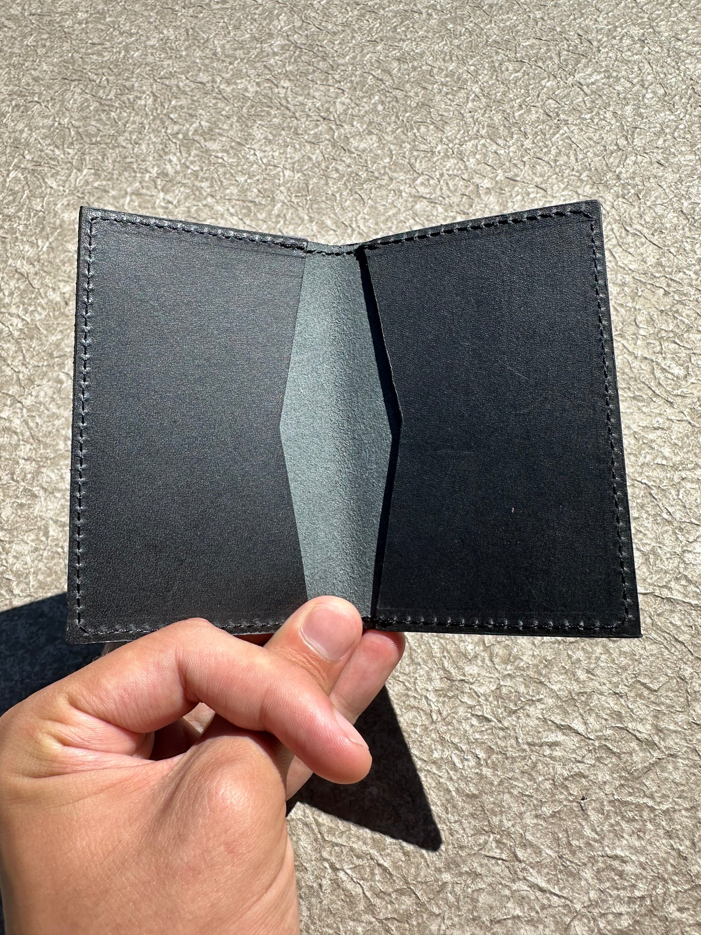 The Classic Card Case- Italian Semi-Matte Calfskin "Vintage Black"
