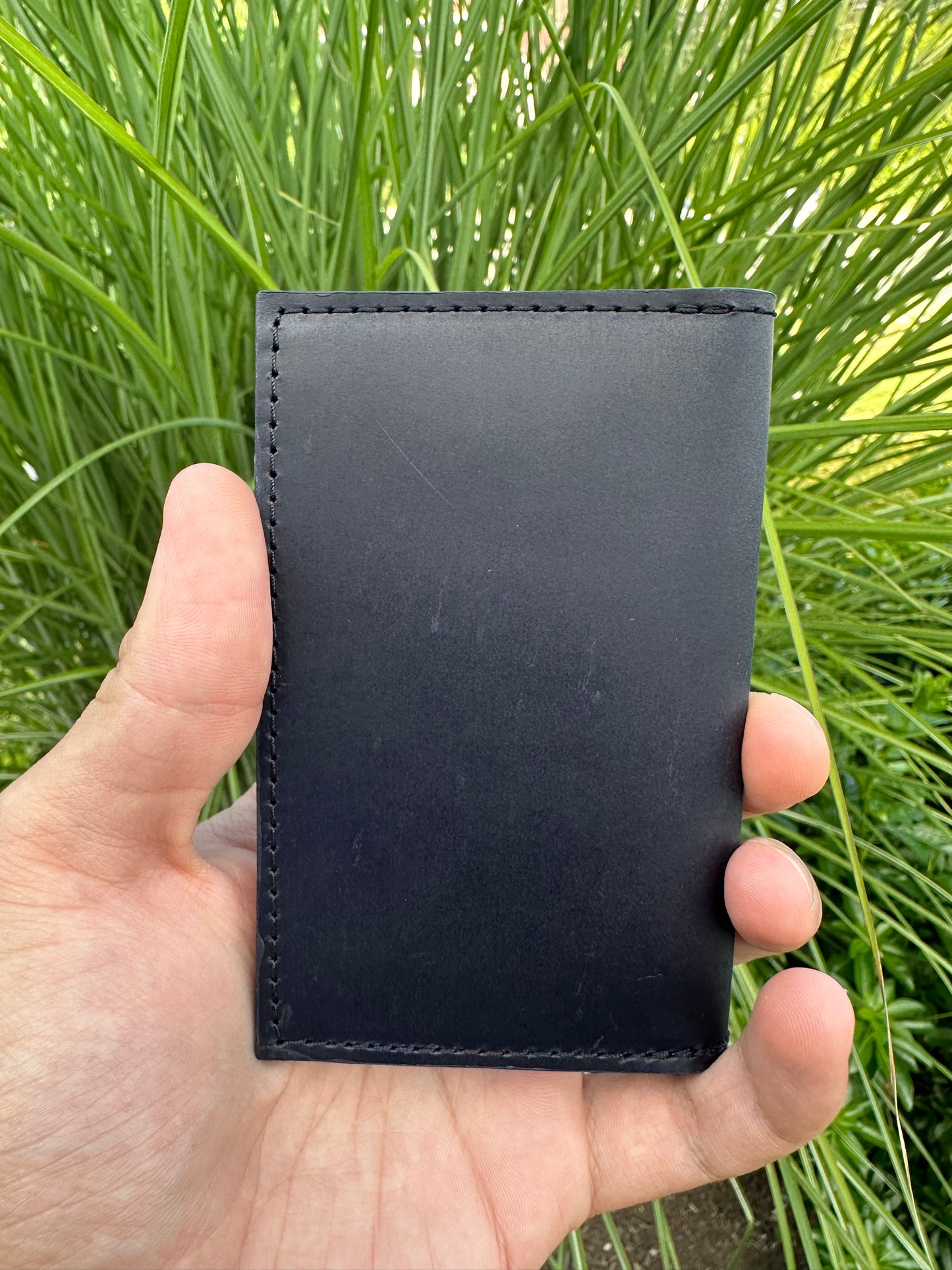 The Classic Card Case- Italian Latigo leather "Midnight Navy"