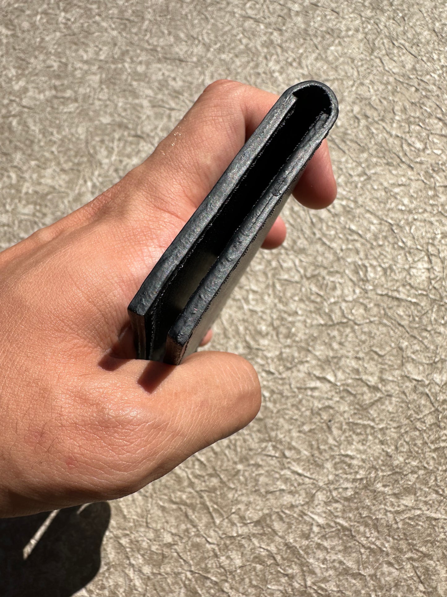 The Classic Card Case- Italian Semi-Matte Calfskin "Vintage Black"